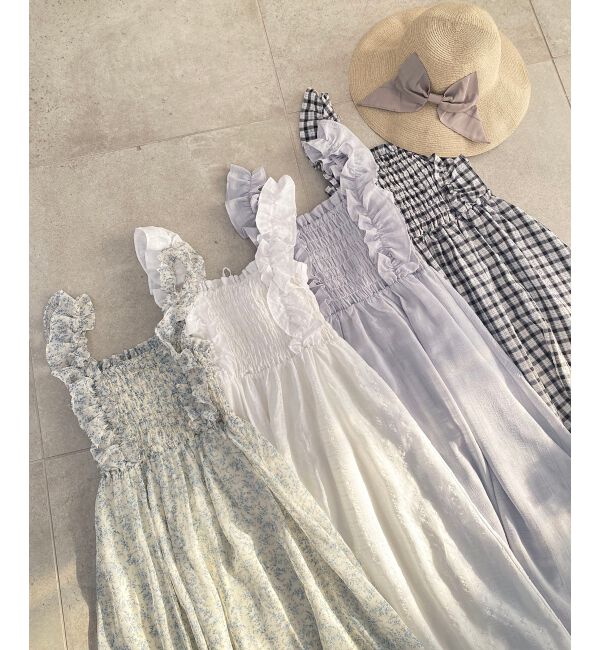  「フリルショルダーレースアップワンピ」|ワンピース|