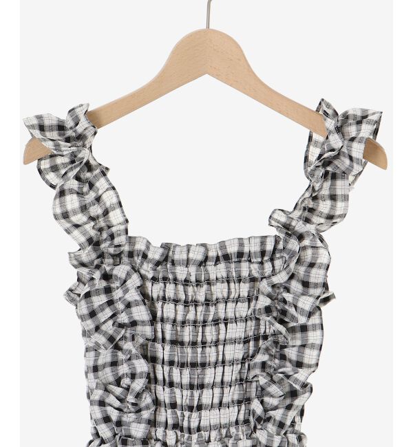  「フリルショルダーレースアップワンピ」|ワンピース|