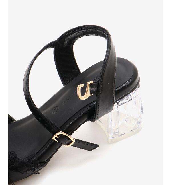  「パールクリアヒールリボンサンダル」|サンダル|