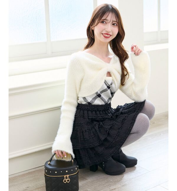  「&infin;リボンボレロドッキングニット」|ニット・セーター|