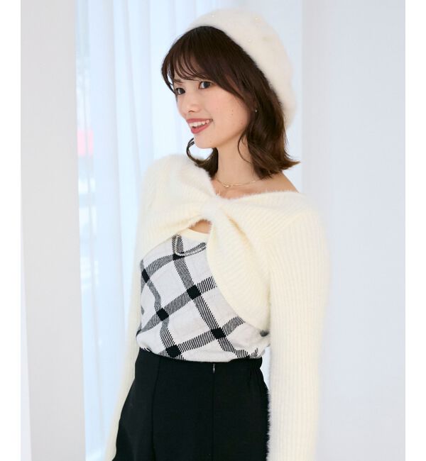  「&infin;リボンボレロドッキングニット」|ニット・セーター|