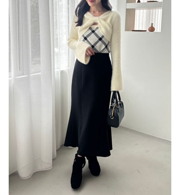  「&infin;リボンボレロドッキングニット」|ニット・セーター|