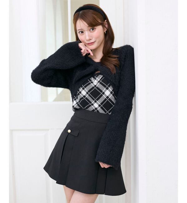  「&infin;リボンボレロドッキングニット」|ニット・セーター|