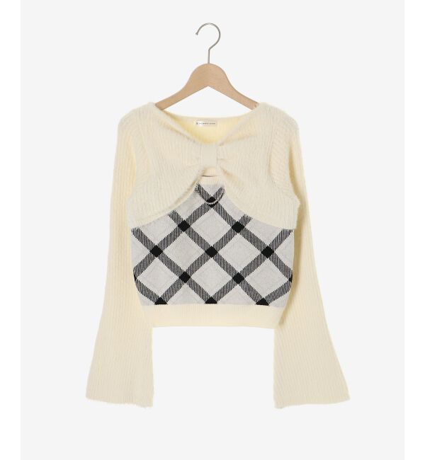  「&infin;リボンボレロドッキングニット」|ニット・セーター|