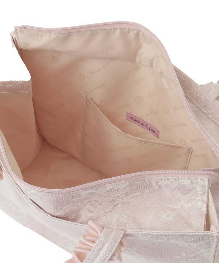 Maison de FLEUR「レースフリルハンドルスクエアトートMバッグ」|トートバッグ|