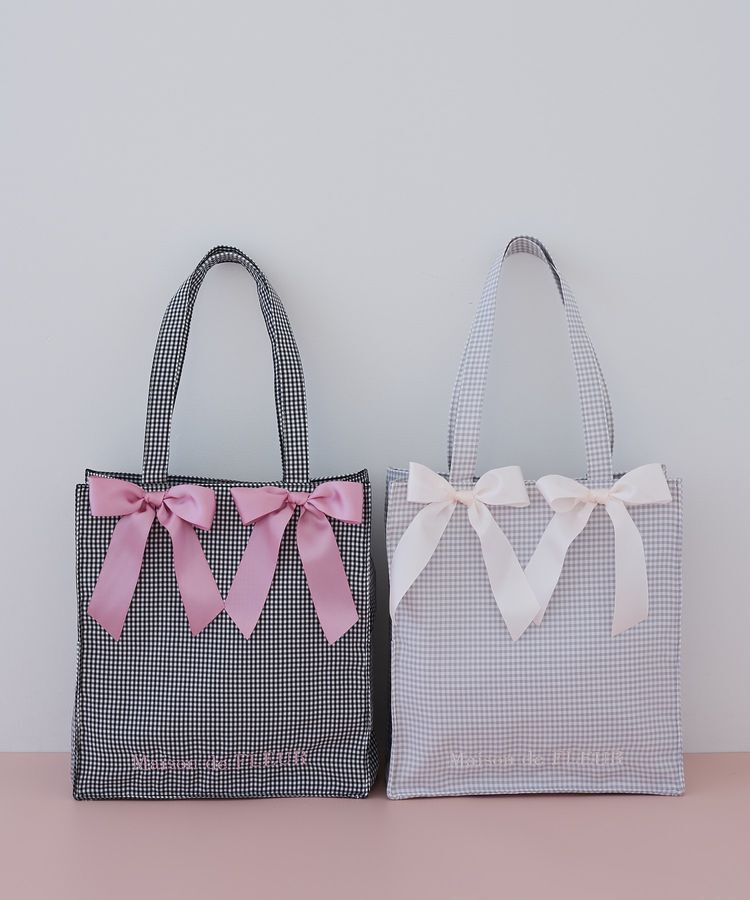 Maison de FLEUR「ギンガムリボンスクエアトートバッグ」|トートバッグ|