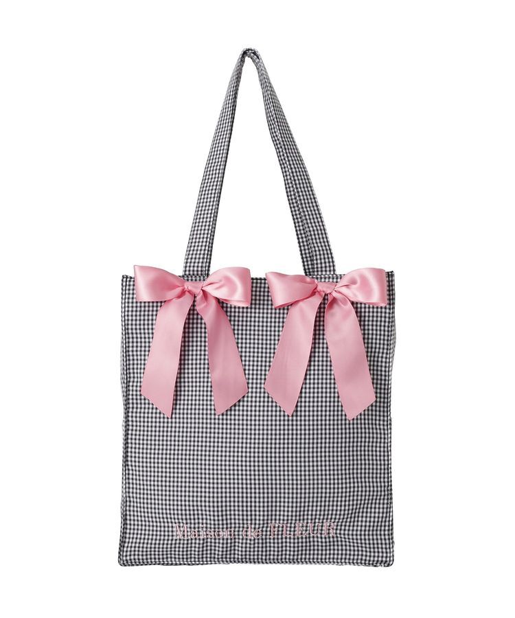 Maison de FLEUR「ギンガムリボンスクエアトートバッグ」|トートバッグ|