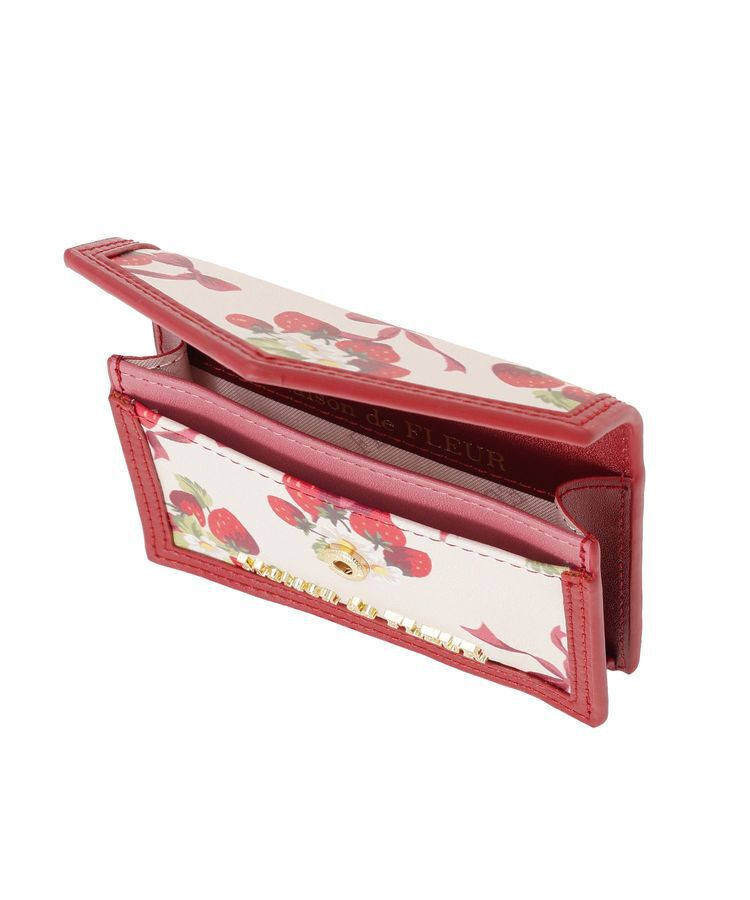 Maison de FLEUR「いちご柄カードケース」|財布|