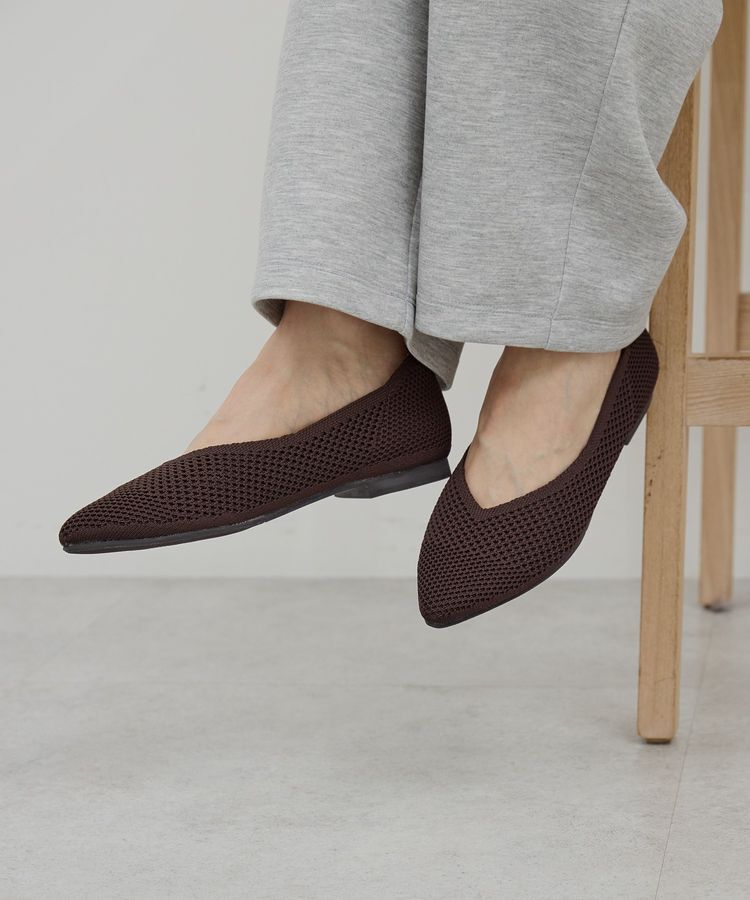 AMERICAN HOLIC「【整履き】メッシュニットフラットパンプス」|パンプス|Brown