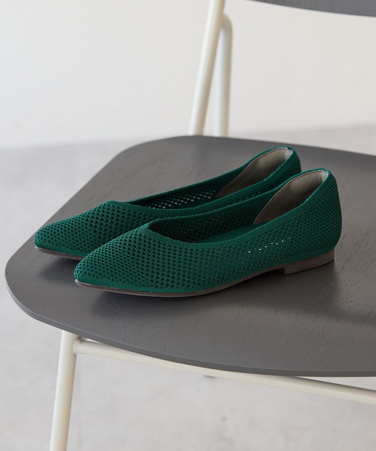 AMERICAN HOLIC「【整履き】メッシュニットフラットパンプス」|パンプス|Green