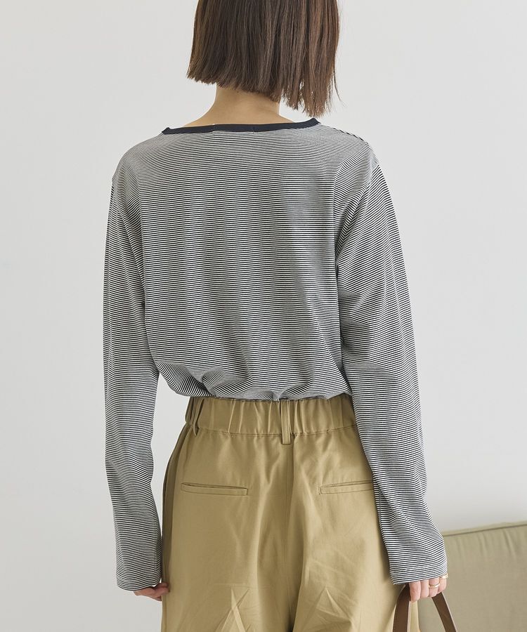 AMERICAN HOLIC「シアーカラーボーダープルオーバー」|Tシャツ・カットソー|