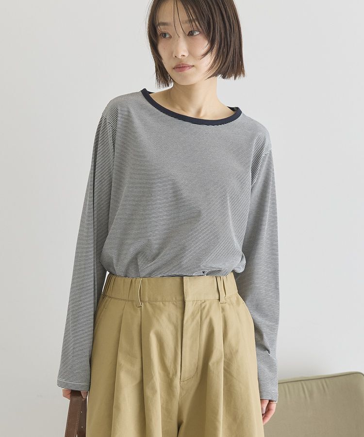 AMERICAN HOLIC「シアーカラーボーダープルオーバー」|Tシャツ・カットソー|