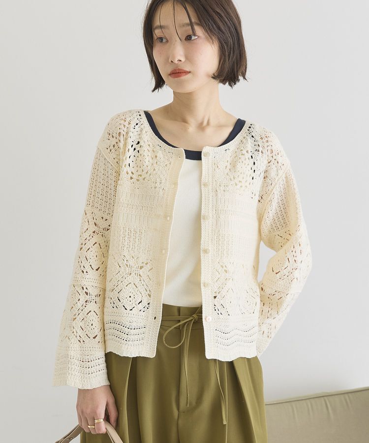 AMERICAN HOLIC「クロシェニットカーディガン」|カーディガン|