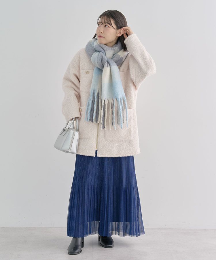 Green Parks「・furry rate グラデーションチェックマフラー」|マフラー|