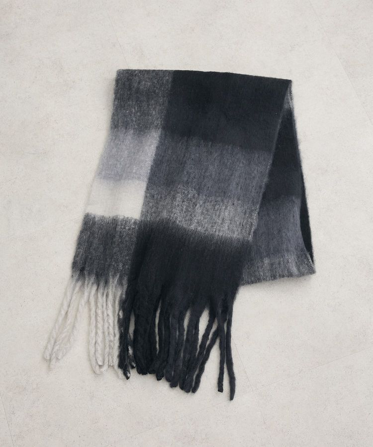 Green Parks「・furry rate グラデーションチェックマフラー」|マフラー|