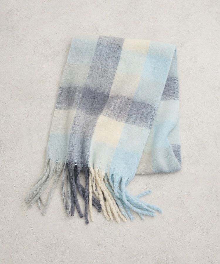 Green Parks「・furry rate グラデーションチェックマフラー」|マフラー|