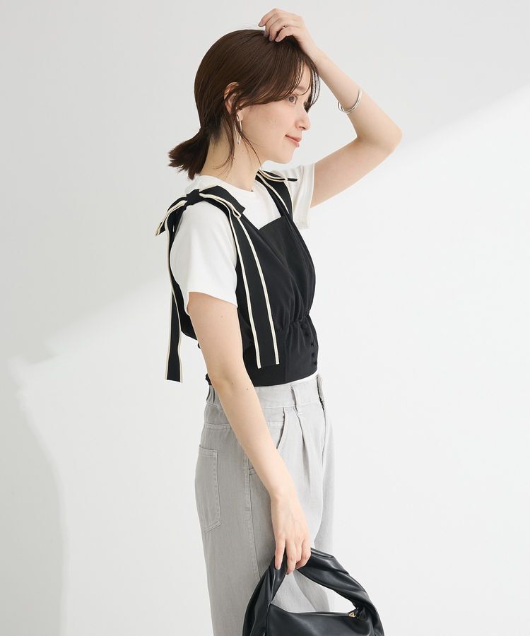 Green Parks「・swing by ショルダーリボンノースリーブ」|Tシャツ・カットソー|