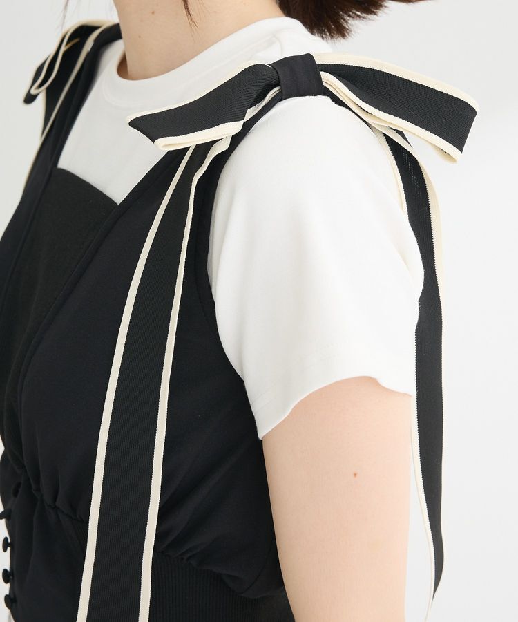 Green Parks「・swing by ショルダーリボンノースリーブ」|Tシャツ・カットソー|