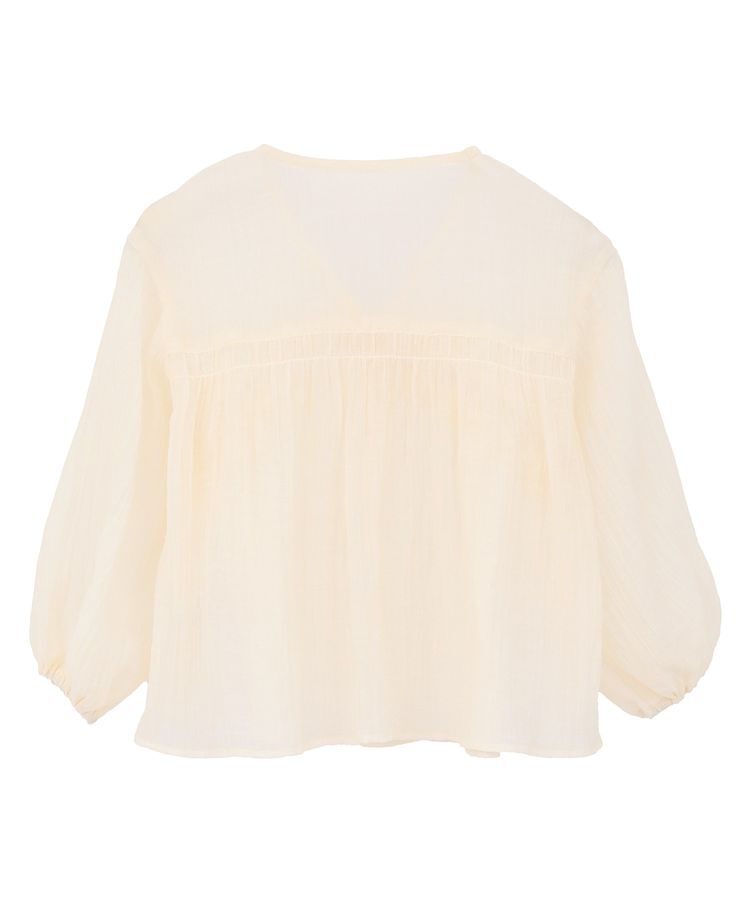 Green Parks「kids Vネックフリルシアープリーツブラウス」|シャツ・ブラウス|