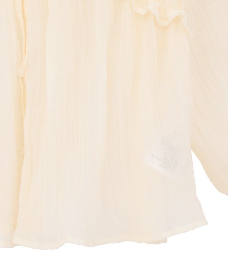 Green Parks「kids Vネックフリルシアープリーツブラウス」|シャツ・ブラウス|