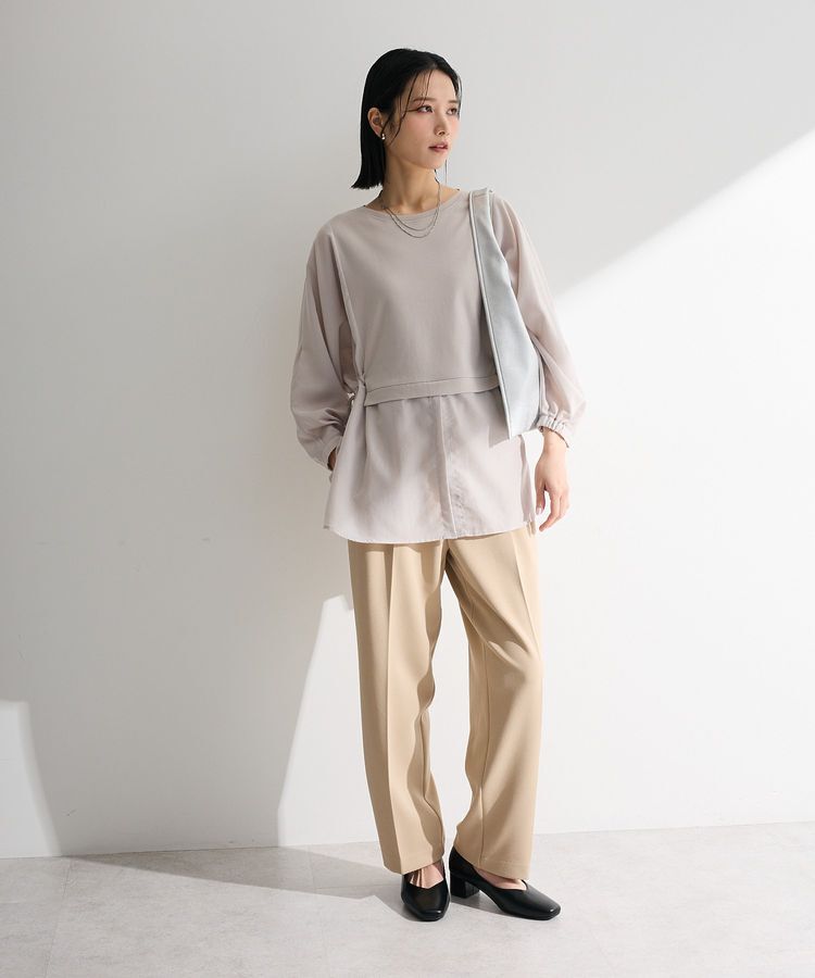 Green Parks「脇リボンドッキングチュニック」|Tシャツ・カットソー|