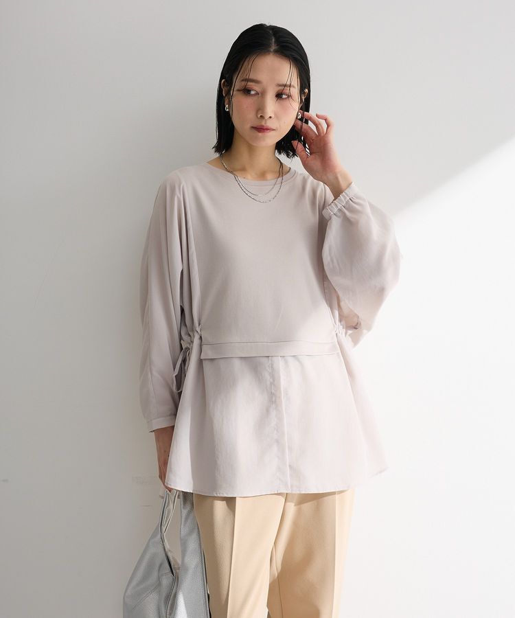 Green Parks「脇リボンドッキングチュニック」|Tシャツ・カットソー|