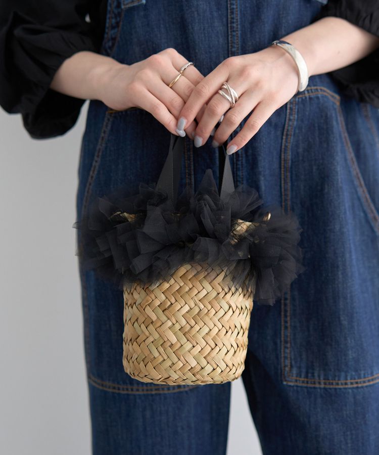 YECCA VECCA「【kakatoo】チュールフリンジカゴmini」|ショルダー・メッセンジャー|Black