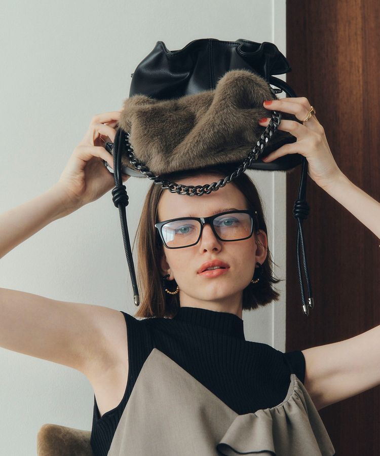 YECCA VECCA「2wayチェーンギャザーバッグ」|ハンドバッグ|Mix