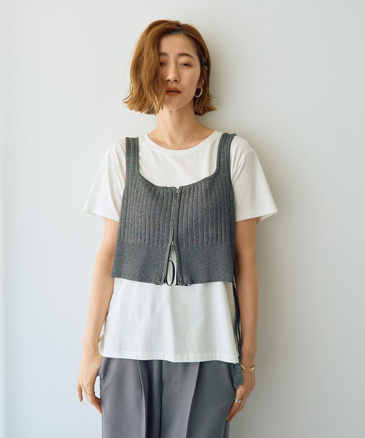YECCA VECCA「ZIPニットビスチェ」|ニット・セーター|