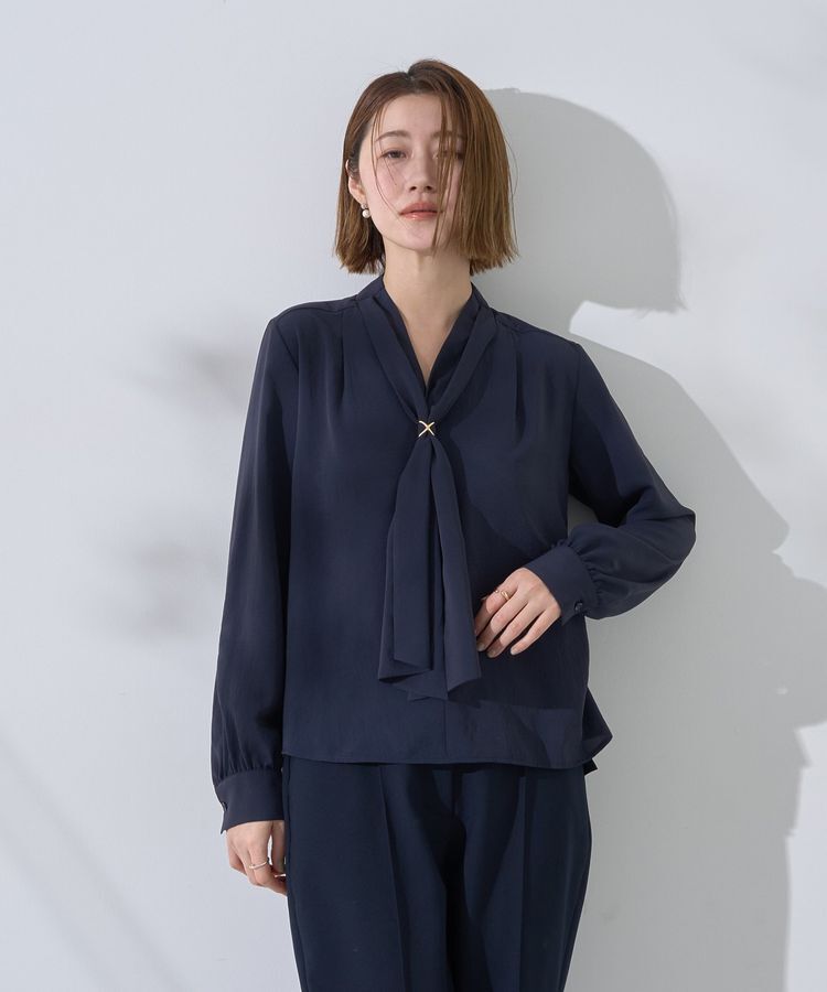 YECCA VECCA「スカーフリング付きボウタイブラウス」|シャツ・ブラウス|