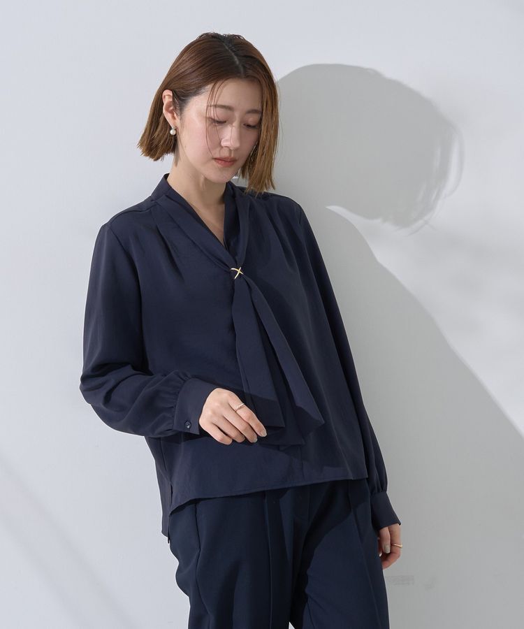 YECCA VECCA「スカーフリング付きボウタイブラウス」|シャツ・ブラウス|