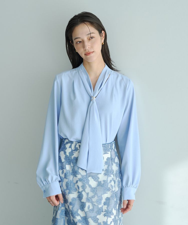 YECCA VECCA「スカーフリング付きボウタイブラウス」|シャツ・ブラウス|