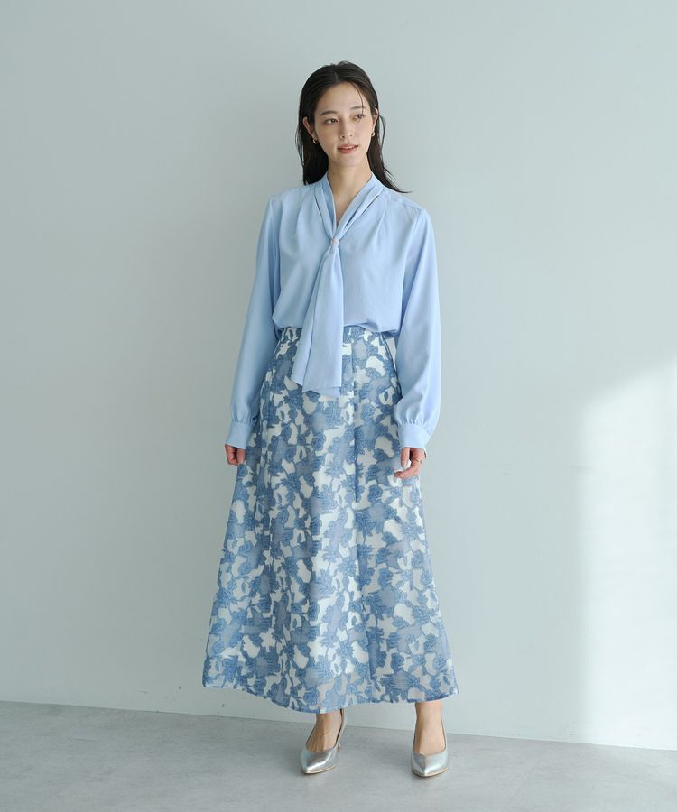 YECCA VECCA「スカーフリング付きボウタイブラウス」|シャツ・ブラウス|