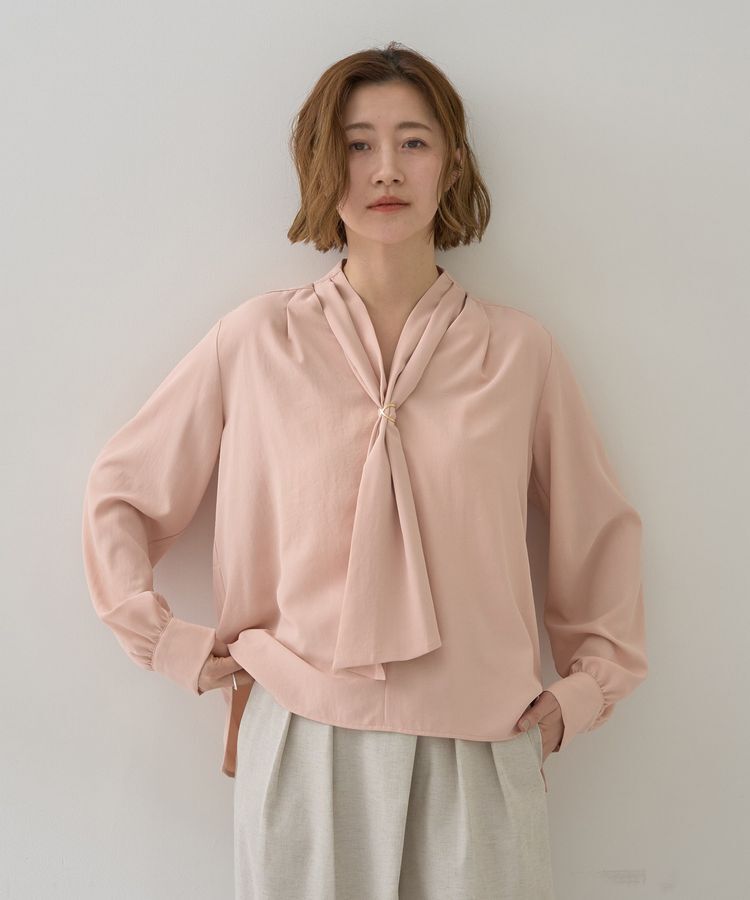 YECCA VECCA「スカーフリング付きボウタイブラウス」|シャツ・ブラウス|Pink