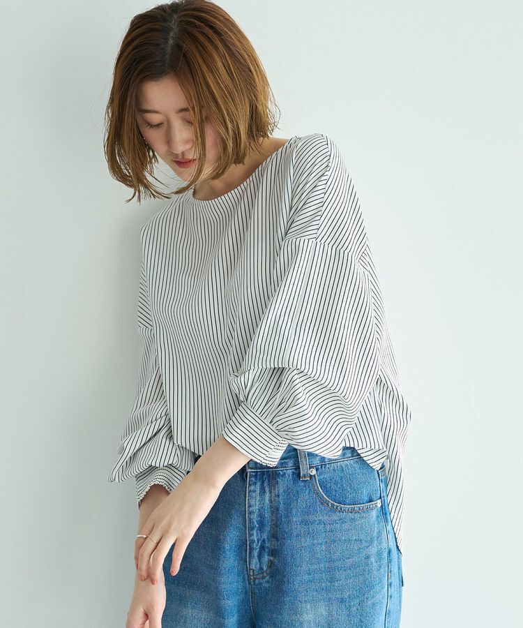 YECCA VECCA「2wayボリューム袖ブラウス」|シャツ・ブラウス|Stripe