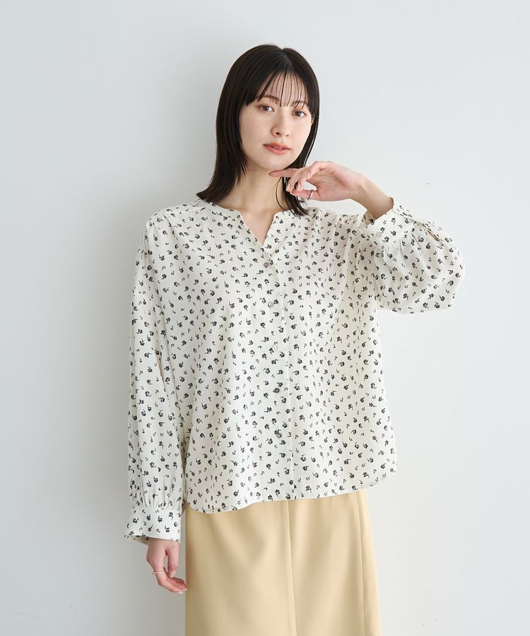 YECCA VECCA「2wayボリューム袖花柄ブラウス」|シャツ・ブラウス|