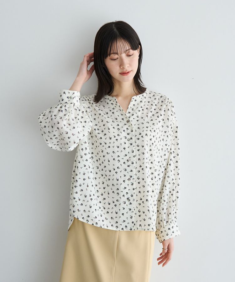 YECCA VECCA「2wayボリューム袖花柄ブラウス」|シャツ・ブラウス|