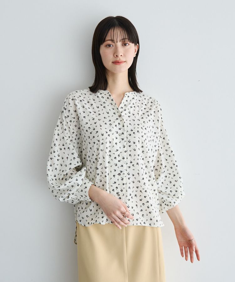 YECCA VECCA「2wayボリューム袖花柄ブラウス」|シャツ・ブラウス|