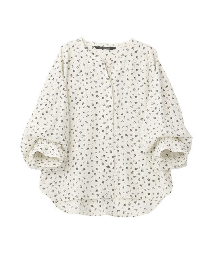 YECCA VECCA「2wayボリューム袖花柄ブラウス」|シャツ・ブラウス|