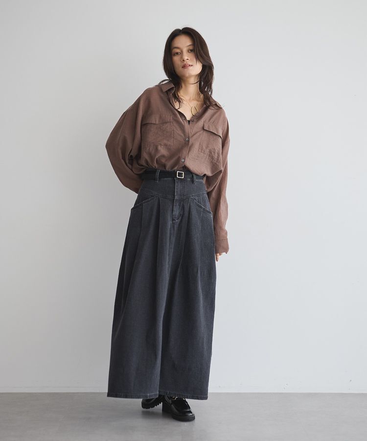 GARAGE OF GOOD CLOTHING「ボリュームタックデニムスカート」|スカート|