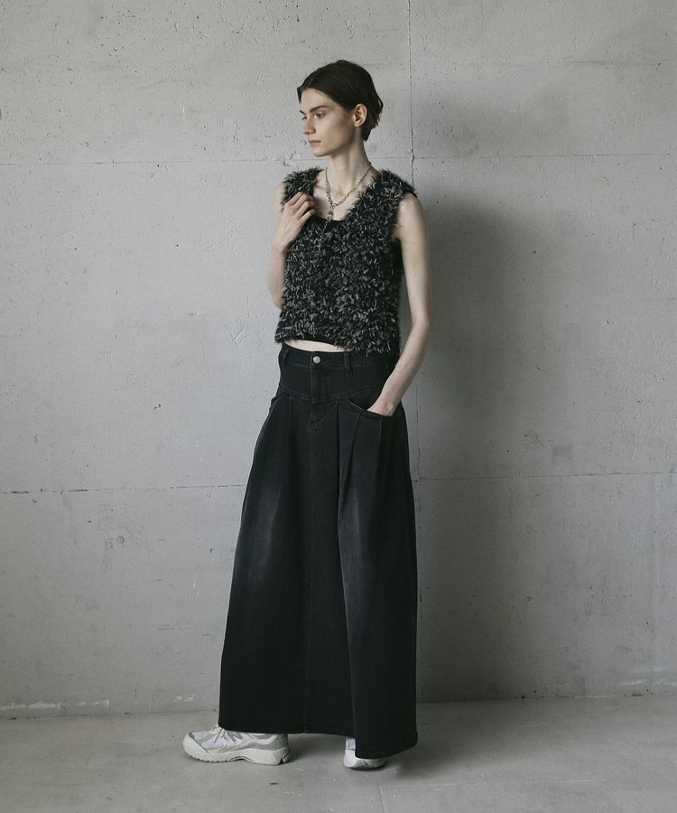 GARAGE OF GOOD CLOTHING「ボリュームタックデニムスカート」|スカート|