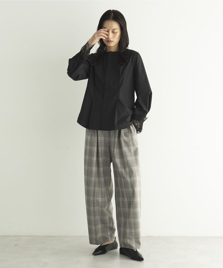 GARAGE OF GOOD CLOTHING「【日本製】チェックBOXタックテーパードパンツ」|その他|