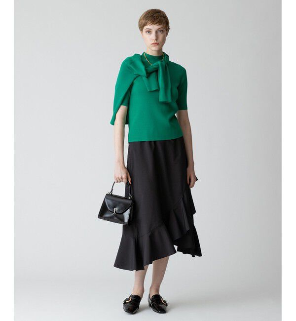 allureville「◇ 総針モックネック5分袖プルオーバー」|ニット・セーター|