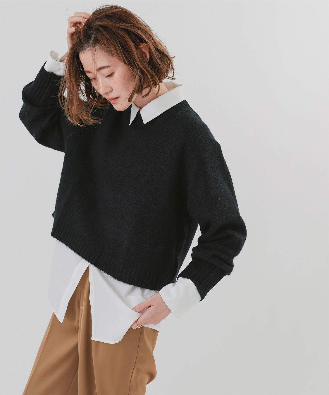 ur's「クルーネッククロップドオーバーサイズニット」|ニット・セーター|