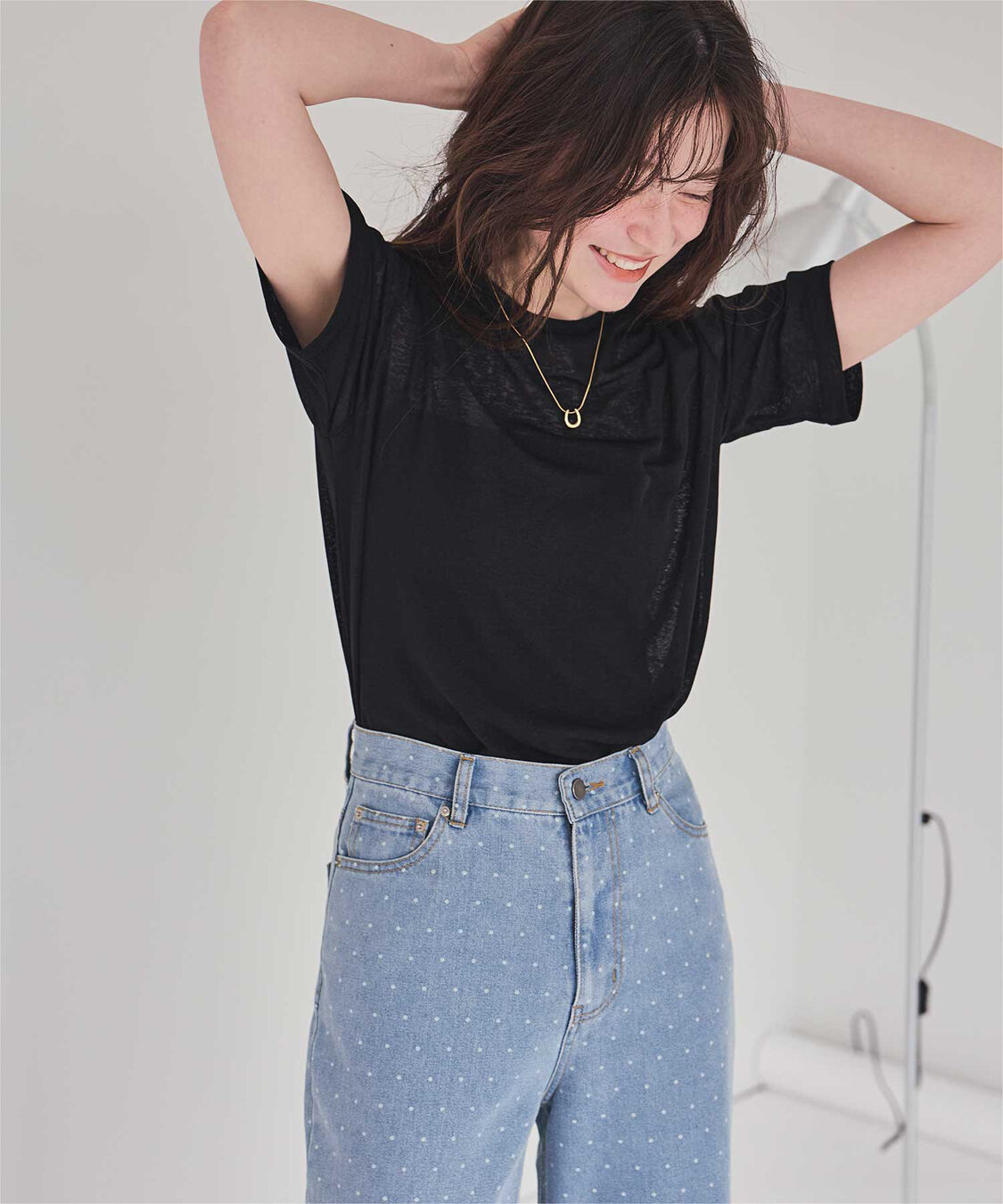 titivate「【赤埴奈津子さんS/Sコラボアイテム】ハーフスリーブシアーカットソートップス」|Tシャツ・カットソー|
