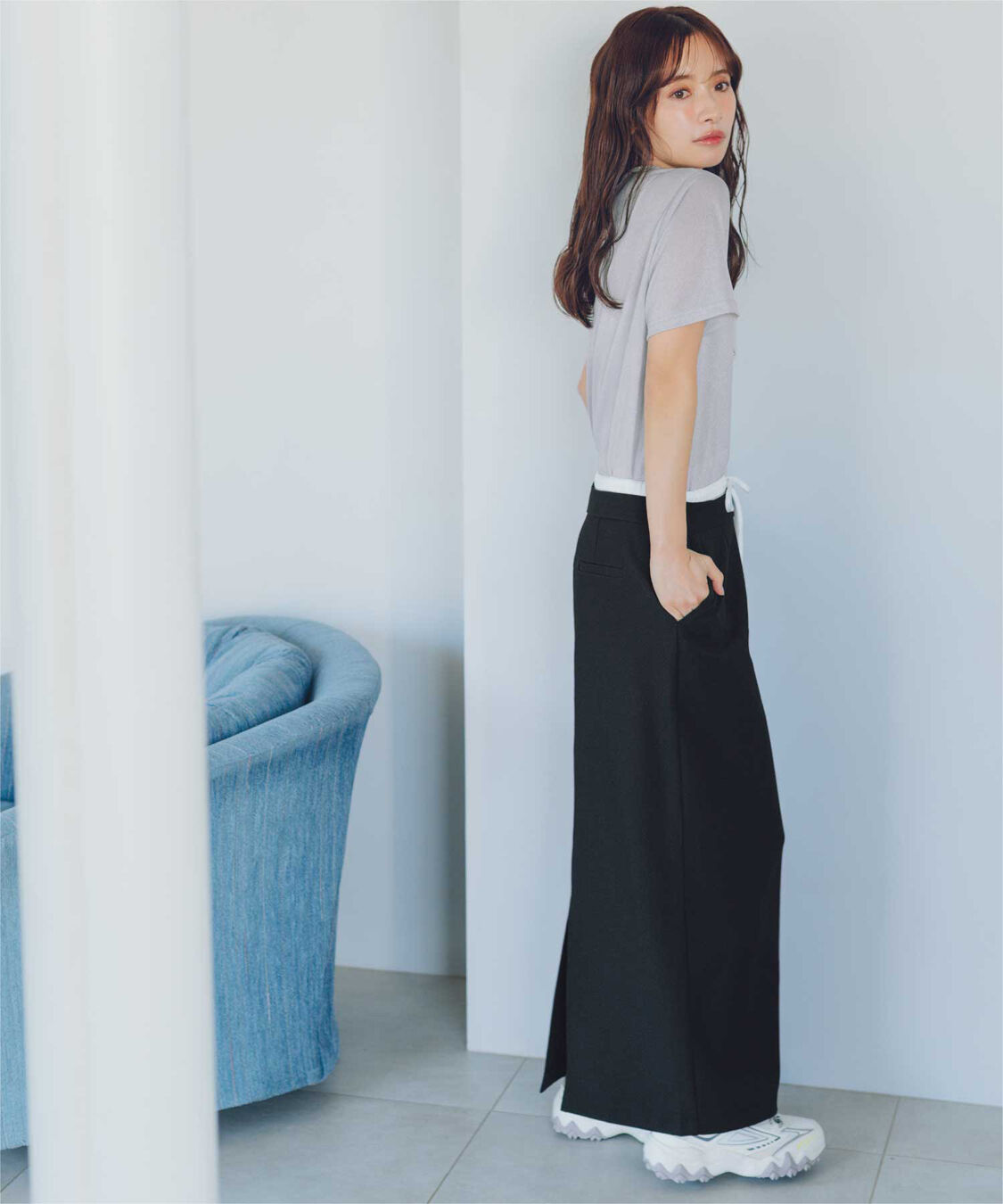 titivate「【赤埴奈津子さんS/Sコラボアイテム】ハーフスリーブシアーカットソートップス」|Tシャツ・カットソー|