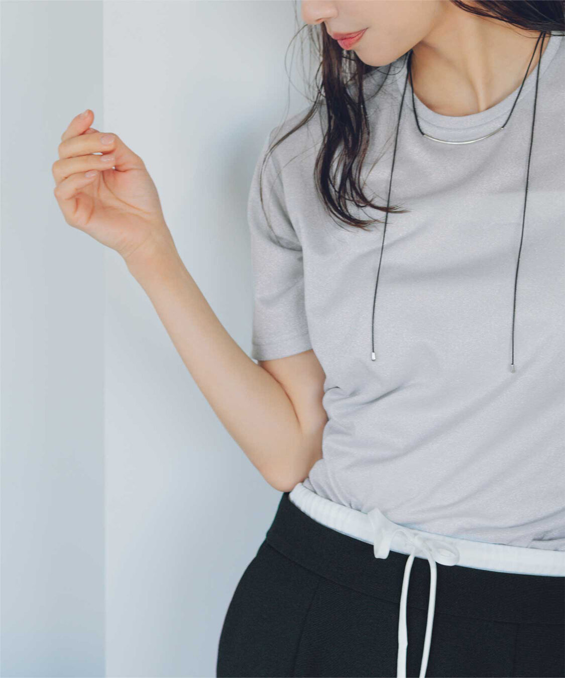 titivate「【赤埴奈津子さんS/Sコラボアイテム】ハーフスリーブシアーカットソートップス」|Tシャツ・カットソー|