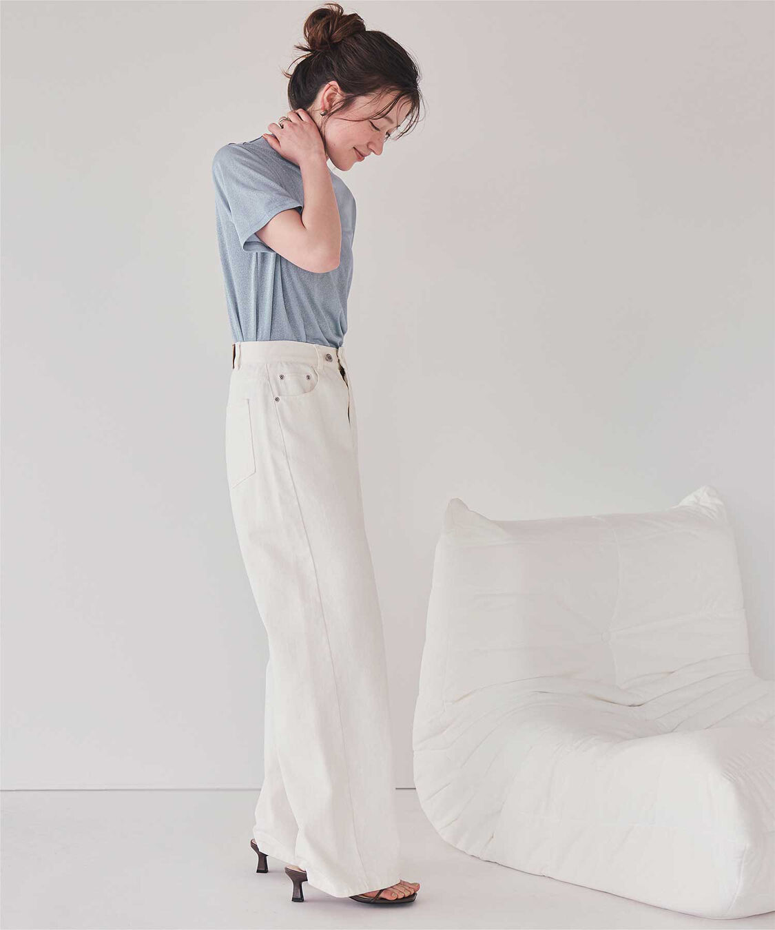 titivate「【赤埴奈津子さんS/Sコラボアイテム】ハーフスリーブシアーカットソートップス」|Tシャツ・カットソー|