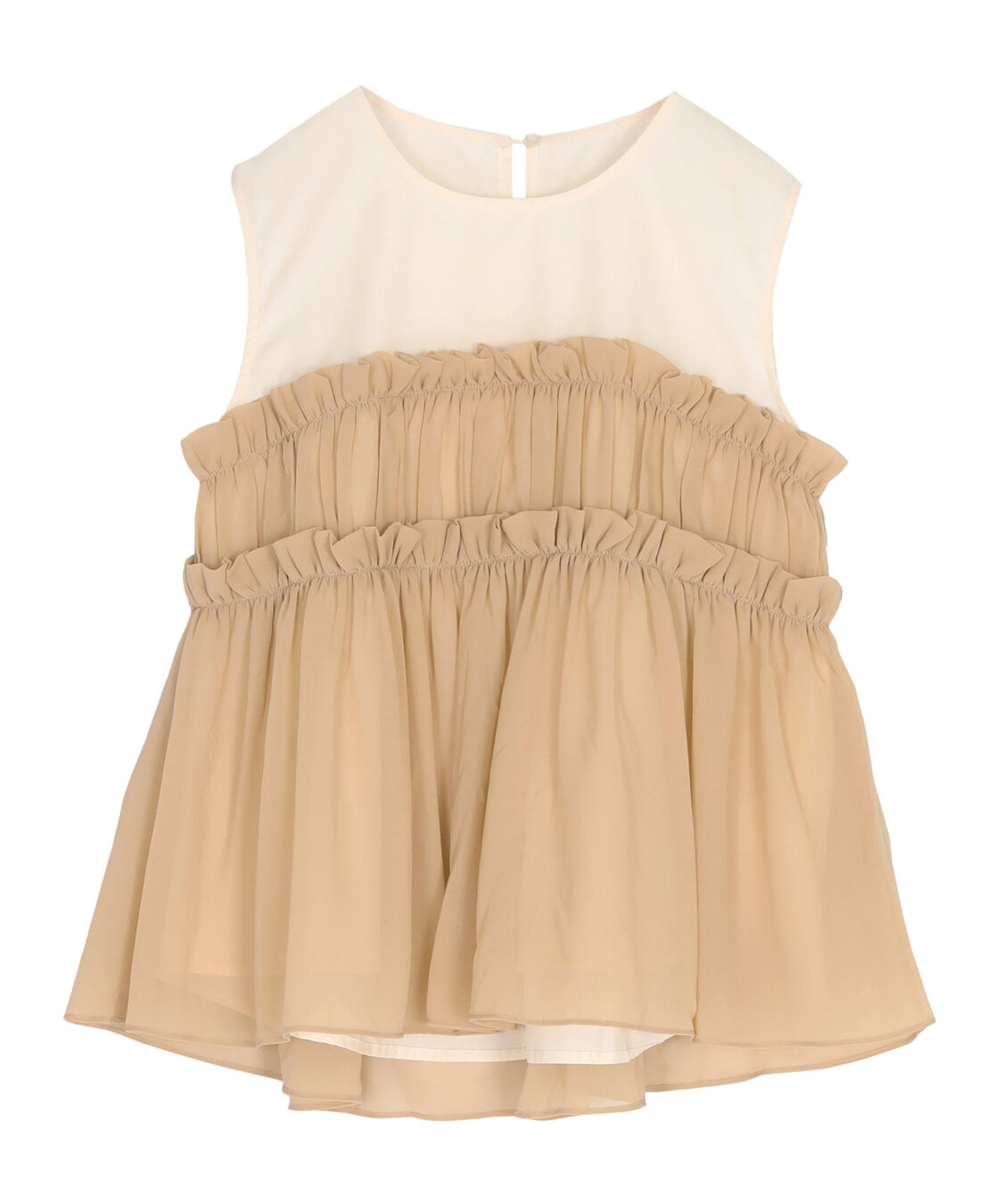 titivate「【赤埴奈津子さんS/Sコラボアイテム】シフォンフリルドッキングトップス」|Tシャツ・カットソー|