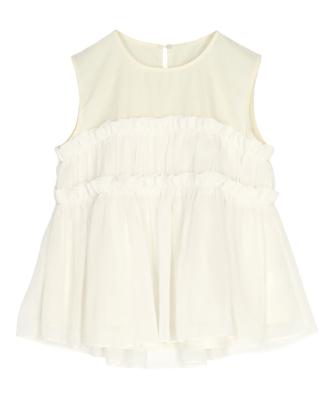 titivate「【赤埴奈津子さんS/Sコラボアイテム】シフォンフリルドッキングトップス」|Tシャツ・カットソー|